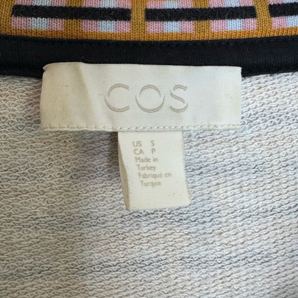 COS Crewneck Sweat colorful Grid print size small oversized - Picture 2 of 6